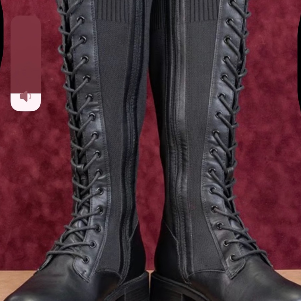 Torrid Black Lace-Up Tall Boots